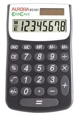 Image of Aurora EC101 EcoCalc Calculator (Made From Recycled Plastic),Black/White