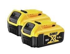 Image of Dewalt DCB182-2 18v XR 4.0Ah Li-Ion Battery - Twin Pack - Genuine Batteries