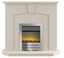Image of Adam Abbey Fireplace Suite in Stone Effect with Colorado Electric Fire in Bru...