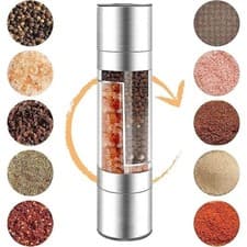 Image of 2 in 1 Pepper and Salt Grinder Set Mill Adjustable Stainless Steel Shaker Coarse