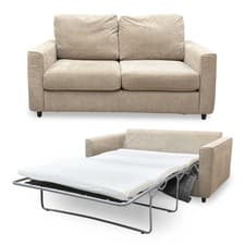 Image of Furniture Village ‘Esprit’ 2 Seater Sofa Bed Taupe Solid Upholstered Fabric