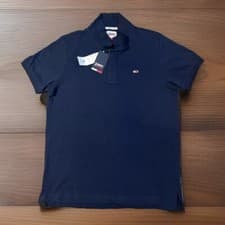 Image of TOMMY HILFIGER JEANS Slim Fit Mens Polo Shirt Blue 2 XL Sn41