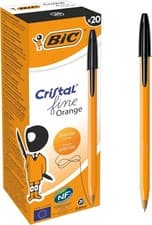 Image of BIC Orange Original Fine Ballpoint Pens Black 20 Box