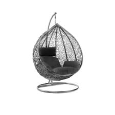 Image of Rattan Swing Egg Chair Garden Hanging Indoor Outdoor Patio Hammock with Cushion