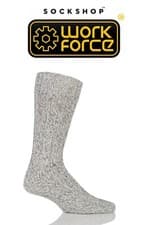 Image of Boot Socks Men's Walking in Grey Heavy Durable Wool Rich WORKFORCE - 1 Pair Pack