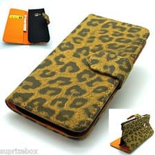 Image of Case for HTC ONE M9 luxury Wallet Phone Case Cover Leopard Suede Print