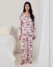Image of Chelsea Peers TENCEL™ Modal Lounging Leopards Print Long Pyjama Set Uk 10