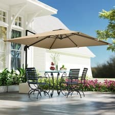 Image of 3 x 3 m Cantilever Parasol, Square Patio Umbrella with Crank Handle