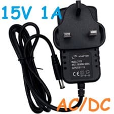 Image of 15V 1A  AC/DC Power Supply Adapter Jack UK plug Converter Charger 5.5mm*2.1mm