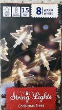 Image of Battery Operated Christmas tree Shaped Christmas Light's. 8 lights. 1.5mt