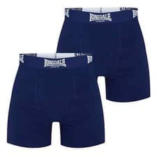 Image of MENS NAVY 2 PACK LONSDALE BOXER SHORTS TRUNKS UNDERWEAR XS-3XL