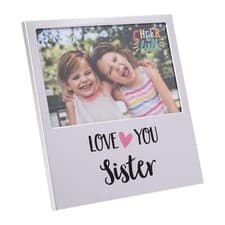 Image of Aluminium 6' x 4' Photo Frame with Wording - Love You Sister