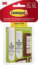 Image of 3M Command Strips Medium & Large Picture Hanging Strips Value Pack