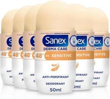 Image of Sanex Derma Care Sensitive 48-Hour Antiperspirant Roll-On Deodorant 6x50ml – lon