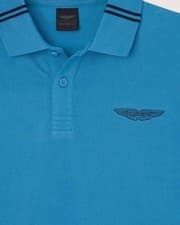 Image of Aston Martin Polo Shirt Blue Embroidered Logo – Size XL – New With Tag