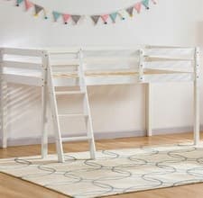 Image of High Sleeper Bed Cabin Loft Bed Solid Wood Pine Frame Childrens Kids Single 3FT