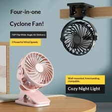 Image of 3 Speeds Mini Cooling Fan USB Rechargeable Clip On Desk Baby Stroller Portable