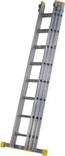 Image of 8-Tread Triple Section Extension Ladder 2.45m Aluminium 5.81m Reach 150kg