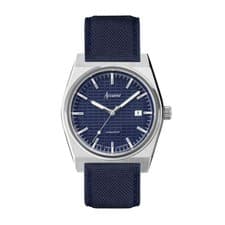 Image of Accurist Origin 41mm Mens Round Silver Analogue Watch with Navy Strap