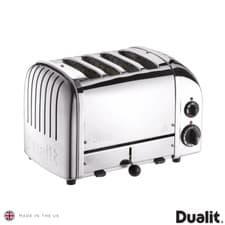 Image of Dualit Classic 4 Slot Toaster With Sandwich Cage, Polished Stainless Steel 40590