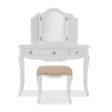 Image of Dressing Table Set French Vanity Table Mirror Stool JULIETTE Bedroom Furniture