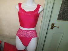 Image of CERISE PINK TOP AND KNICKERS SET - ANN SUMMERS - NEW WITHOUT TAGS