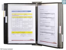 Image of Wall-Mount Display Panel 10 A4 Sterifold Antimicrobial Pivoting Pockets VAT Inc