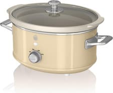 Image of Swan SF17021CN Retro Slow Cooker with 3 Temperature Settings, Keep Warm