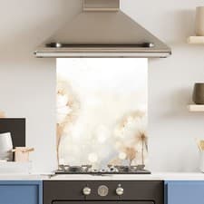 Image of Premium Various Sizes Abstract Dandilion 6mm Glass Toughened Kitchen Splashback