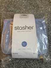 Image of Stasher Silicone Reusable Storage Bag, Stand-Up Mid - Food Meal Prep - Lavender