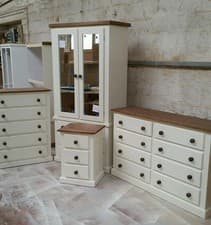 Image of HANDMADE AYLESBURY NEXT (IVORY+DARK OAK) 4 PIECE BEDROOM SET NOT FLAT-PACK!!!