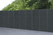 Image of Double Slatted Fence Panel 1.8m x 1.81m Forest Contemporary Grey - Pack of 3/4/5