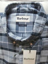 Image of Barbour l/sleeved shirt 100% Cotton. Navy/Blue check. Size L. BNWT rrp £70