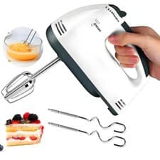 Image of Hand Mixer Electric Whisk – VonShef Cream Food Mixer for Baking, 5 Speeds – 300W