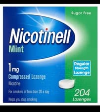 Image of Nicotinell Mint sugar free 1mg Lozenge 204 pieces, Quit Smoking Aid, Free P&P
