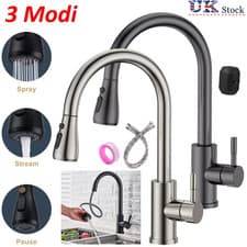 Image of 360° Kitchen Sink Mixer Taps Pull Out Spout Spray Single Lever Modern Mono Tap