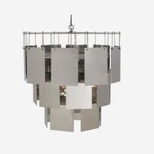 Image of RRP £2995 ANDREW MARTIN MARILYN CHANDELIER STEEL Kelly Hoppen Resource Decor