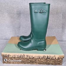 Image of Cotswold Sandringham Womens Green Rubber Classic Tall Wellington Boots UK Size 5