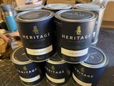 Image of Dulux Heritage Eggshell China white & Beachcomb Grey 750ml