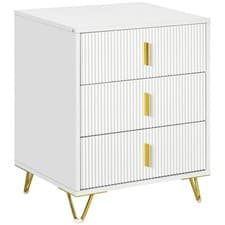Image of HOMCOM 3 Drawer Dresser, Chest of Drawers Storage Cabinet, White