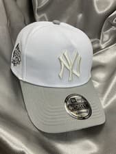 Image of New Era New York Yankees Baseball 9Forty MLB Cap  Cream/Silver Embro [New, OSFA]