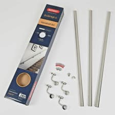 Image of Rothley Handrail Kit Brushed Stainless Steel Indoors Outdoors Stair Hand Rail