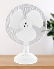 Image of ALINI 12 Inch Desk Table Fan 3 Speed 40W Oscillating Freestand Cooling Fan WHITE
