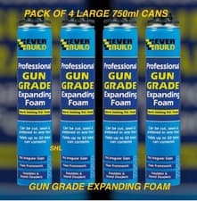 Image of 4 x EVERBUILD LARGE 750ml GUN GRADE EXPANDING FOAM