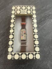 Image of Orla Kiely Women's Stem Print Tan Leather Strap Watch OK2104 Very Rare