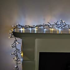 Image of 720 LED 9.3m Premier Outdoor Mains Christmas Cluster Lights Timer in White Mix