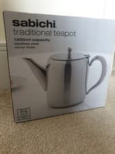 Image of Sabichi Traditional Teapot *BNWB*mirror*stainless steel*1300ml*quality*style