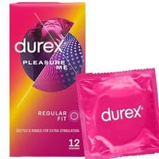 Image of Durex Pleasure Me Condoms Ribbed & Dotted Regular Fit 12s