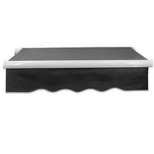 Image of Retractable Manual Angle Adjustable Patio Garden Awning Canopy Top Fabric UK