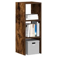 Image of Bookcase 30x30x80cm Smoked Oak Engineered Wood Stackable Storage for Home Office